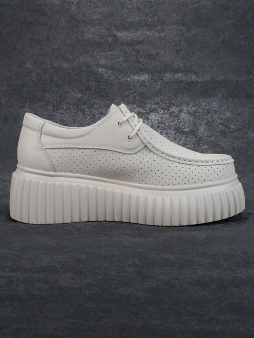 03-PDA169-2 BEIGE Полуботинки женские (натуральная кожа)