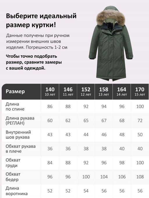 Парка зимняя подростковая для девочки с капюшоном и мехом темно-зеленого цвета 9536TZ - Valianly фото 7