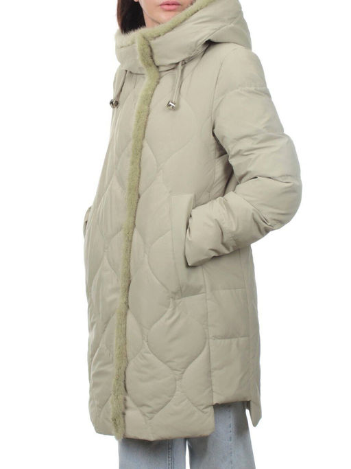 310 OLIVE Пальто зимнее стеганое женское (200 гр. холлофайбер, натуральная норка) - Fashion фото 5