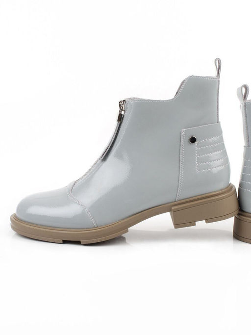 01-M43-9 GRAY/LT. BLUE Ботинки демисезонные женские (натуральная кожа)