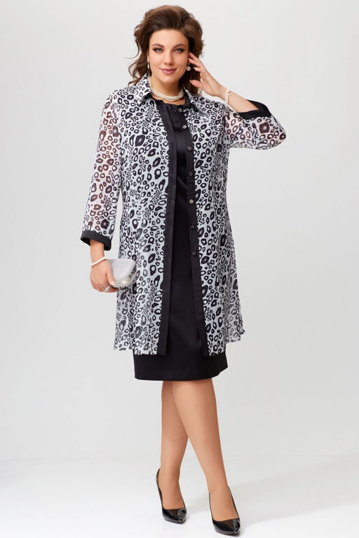 Кардиган FITA 20255 черно-белый