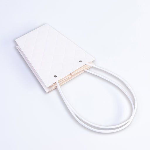 Цена за 10 шт. Сумка для цветов тиснение белая влагостойкая, 17x17-11.5x11.5-20 см - UPAK LAND фото 3