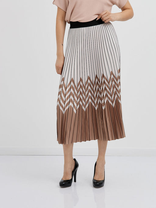 юбка плиссированная в бело-бежевом цвете - Glenfield фото 8