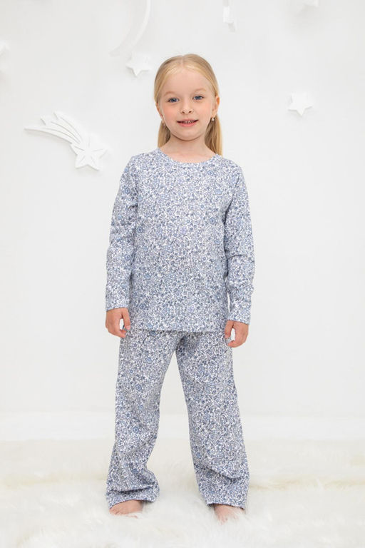 Crockid _ К 1625/незабудки на лугу на белом пижама дет  фото 3