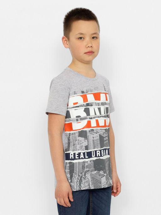CRB wear/CSJB 63568-11-375 Футболка для мальчика,светло-серый меланж/Ex.Cherubino  фото 3