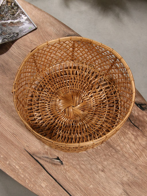 Корзина плетёная «Клоус», 36×36×14 см, бамбук, светлая