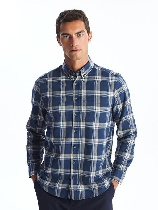 Regular Fit Uzun Kollu Ekose Erkek G?mlek