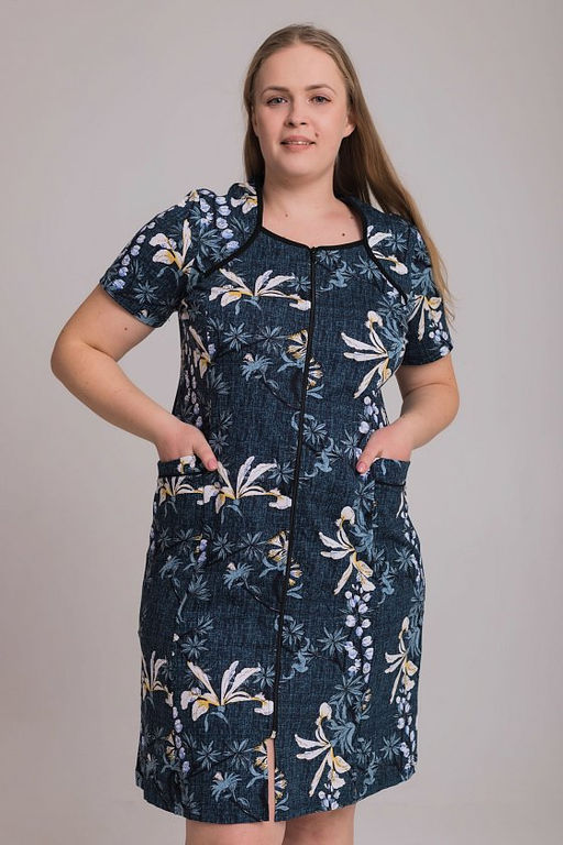 Халат М31969иб изумрудный/белый - Елена фото 4