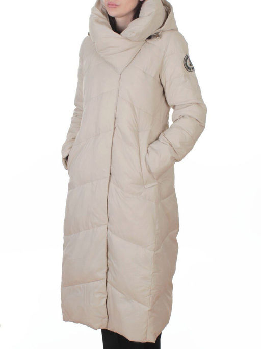 3067 BEIGE Пальто пуховое женское (утиный пух) - Fashion фото 5