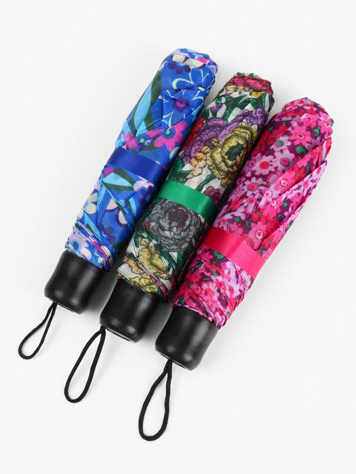Зонт механический Цветы, 3 сложения, 8 спиц, R=48/55 см, d=96 см, МИКС