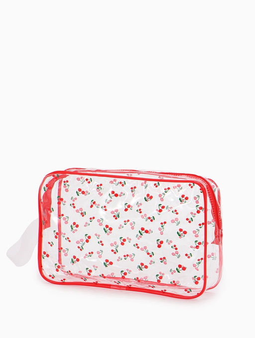Косметичка ПВХ Вишня 23*6*15, отд на молнии, прозрачный