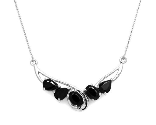 Колье из серебра сапфир корунд, Леди