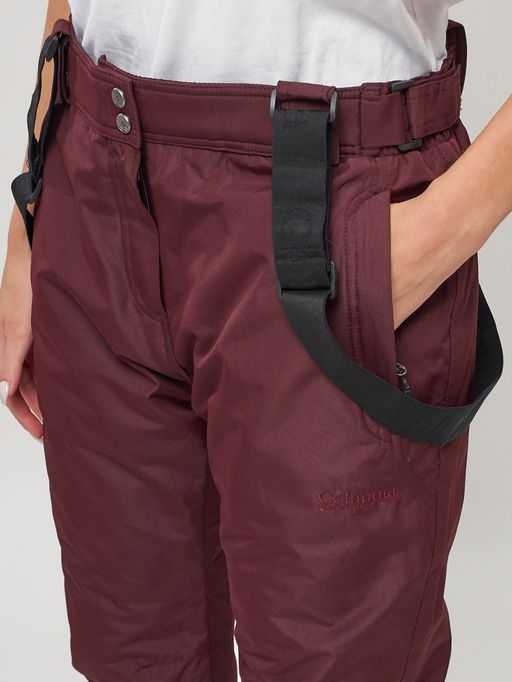 Полукомбинезон брюки горнолыжные женские big size бордового цвета 66413Bo - Colannia фото 10