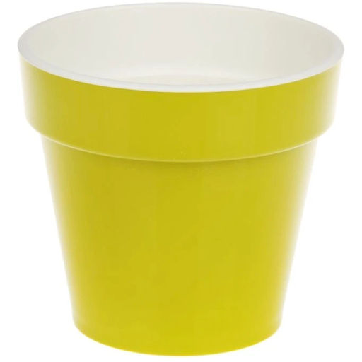 Цена за 2 шт. Кашпо для цветов пластиковое 1л "Порто" со вставкой фисташковый