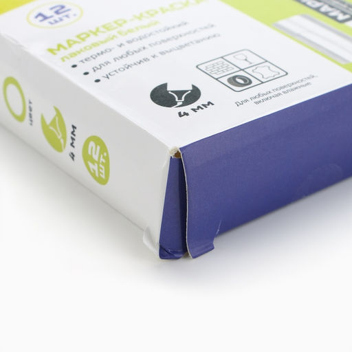 Цена за 12 шт. Маркер-краска, лаковый, наконечник пулевидный, 4 мм, белый, PRO Выбор