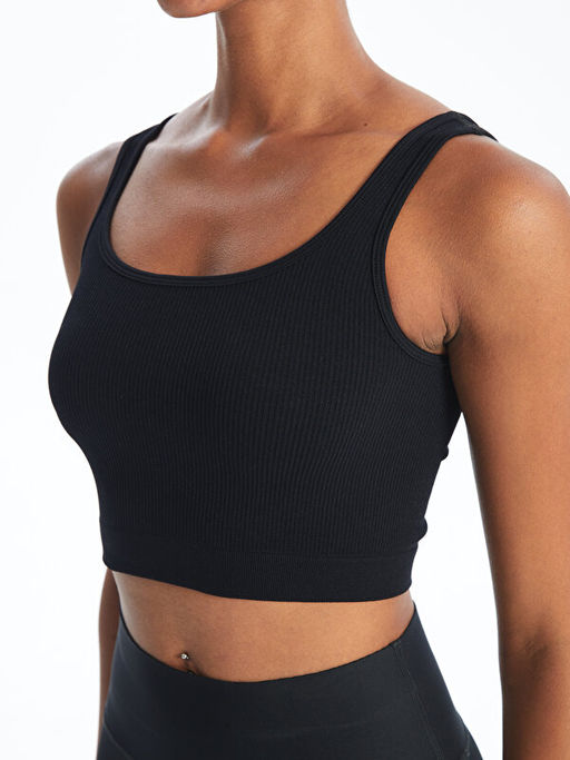 U Yaka Crop Kad?n Sporcu Atleti