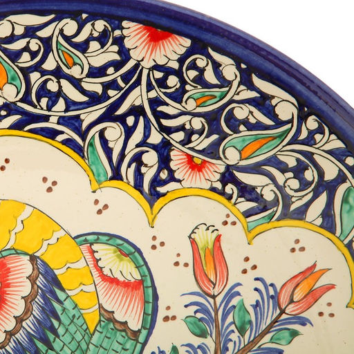 Ляган узбекский Риштанская Керамика «Жар-птица», d=41 см, МИКС