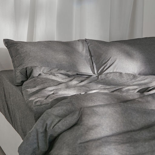 Простыня евро SL Home «Деним», 235×245 см, тёмно-серая, жатый хлопок