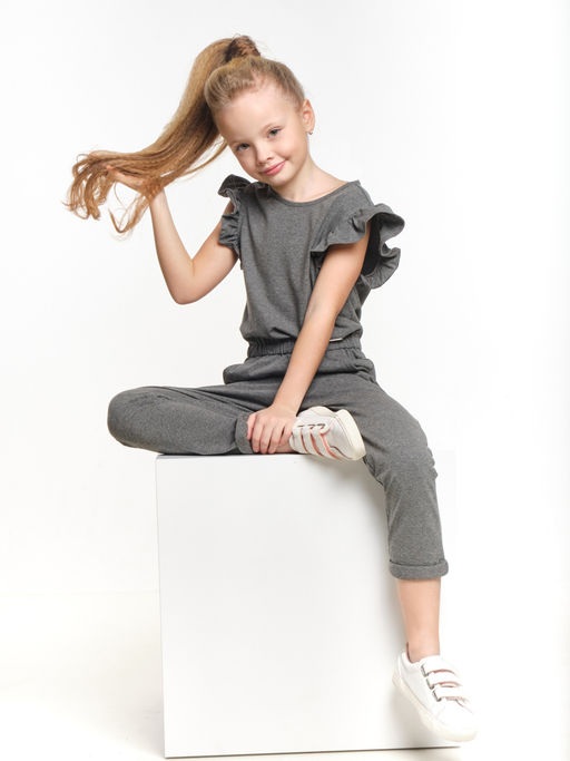 Комбинезон для девочки трикотажный UD 7005 графит - Mini maxi фото 4