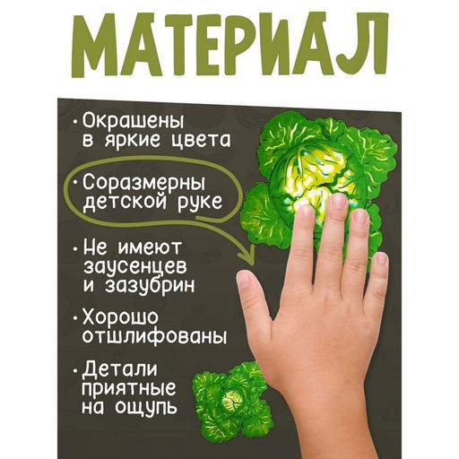 Рамка - вкладыш «Больше - меньше. Овощи», развивающая доска Сегена