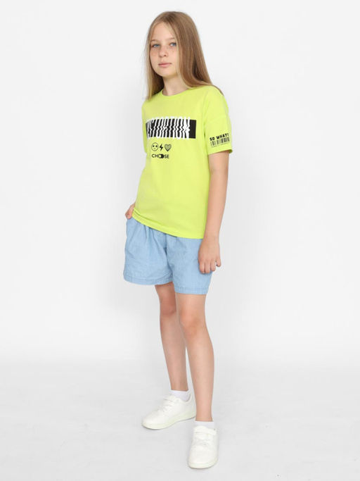 CRB wear/CSJG 63872-36-421 Футболка для девочки,лайм/Ex.Cherubino фото 3