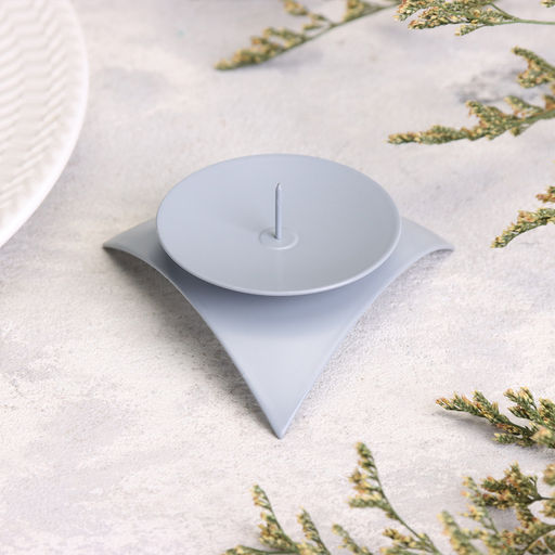 Металлический подсвечник на 1 свечу «Звёздочка», 8×7.5×3 см, серый