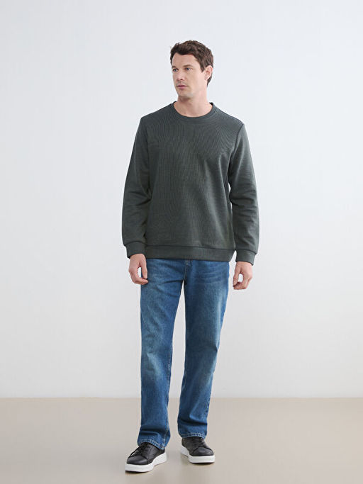 Bisiklet Yaka Erkek Sweatshirt