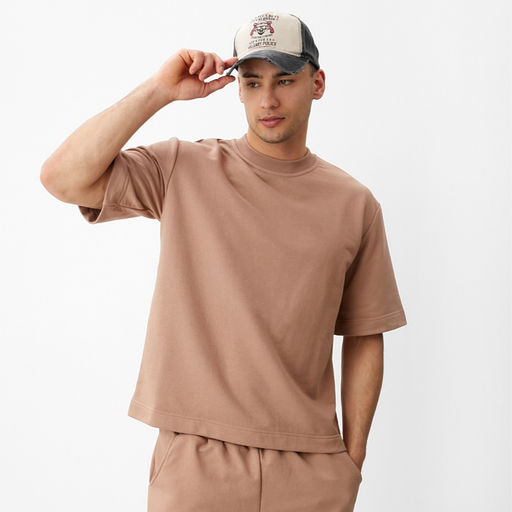 Футболка мужская из органического хлопка MINAKU REGULAR FIT: бежевая, р-р 44