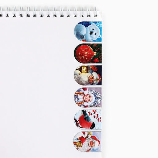 Цена за 2 шт. Магнитные закладки для книг, 6 шт. на подложке Новогодние - Artfox фото 5