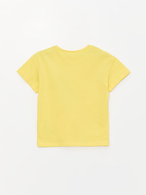 Bisiklet Yaka Bask?l? K?sa Kollu K?z Bebek Ti??rt - Waikiki фото 3