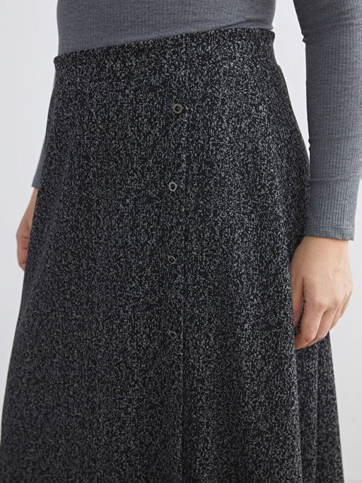 Beli Lastikli Desenli Etek