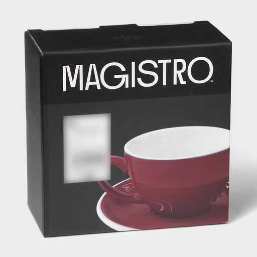 Кофейная пара фарфоровая Magistro Coffee time, 2 предмета: чашка 300 мл, блюдце d=15.5 см, цвет красный