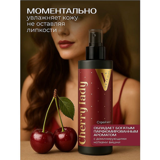 Meggi Спрей-мист для тела парфюмированный Dziyna "Cherry Lady", 200 мл