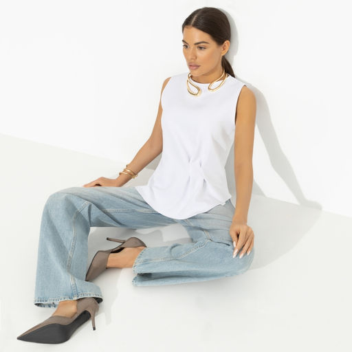 Блуза с декоративными защипами Счастье с тобой (белая) - Charutti фото 6