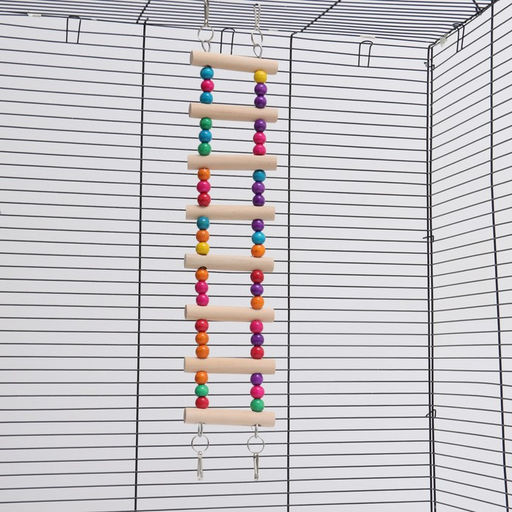 Игрушка для птиц Лесенка с бусинами, 43 см, микс цветов - Пижон фото 5