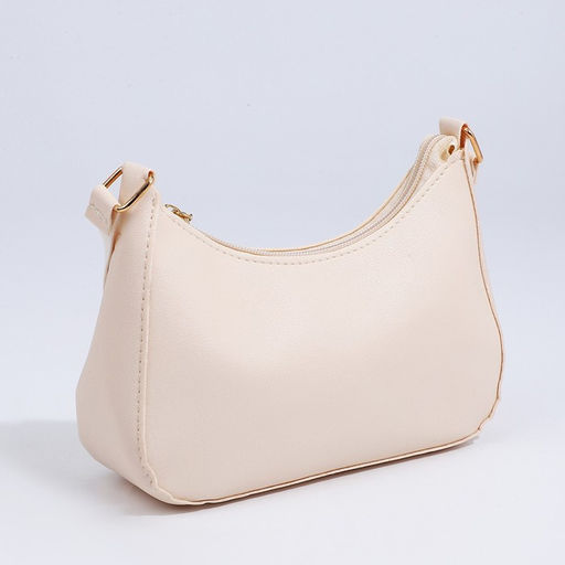 Сумка-багет на молнии, цвет молочный - Simaland фото 2