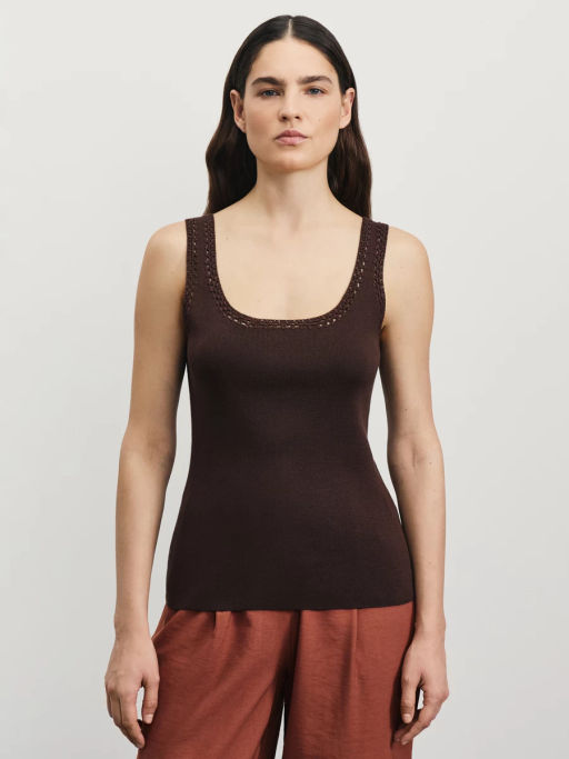 Топ с кружевной обработкой из вискозы / Zarina  фото 3