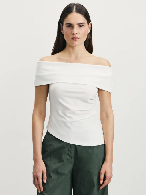 Приталенный топ со спущенными плечами / Zarina  фото 3