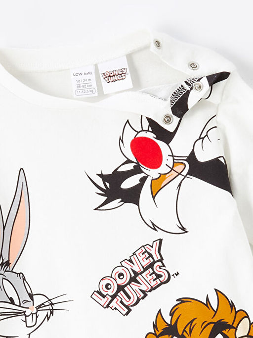 Bisiklet Yaka Bugs Bunny Bask?l? K?z ?ocuk Pijama Tak?m - Waikiki фото 3