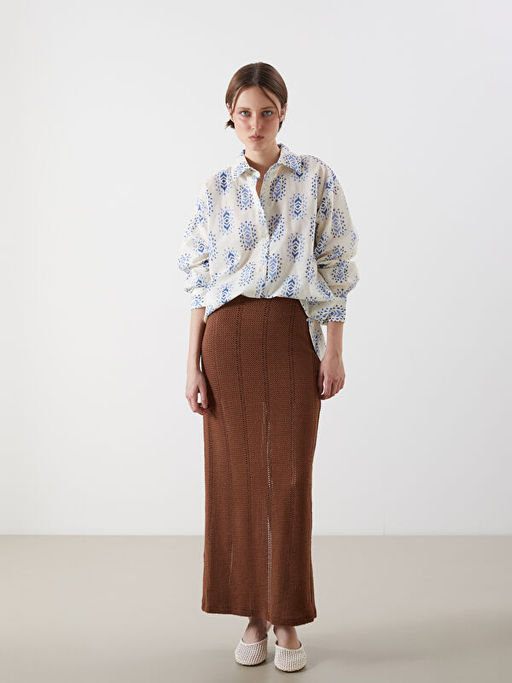 Desenli Oversize Kad?n G?mlek