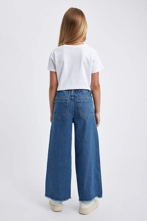 Широкие джинсовые брюки для девочек - Defacto фото 5