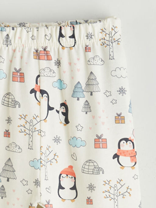 Beli Lastikli Bask?l? K?z Bebek Pijama Alt