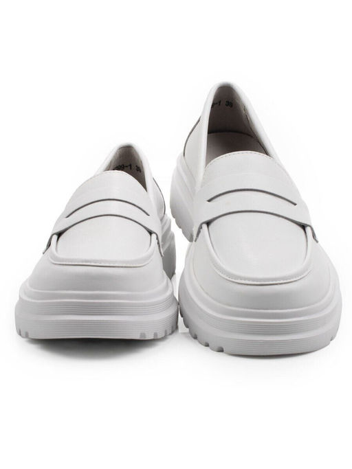 03-YG99-1 WHITE Лоферы женские (натуральная кожа)