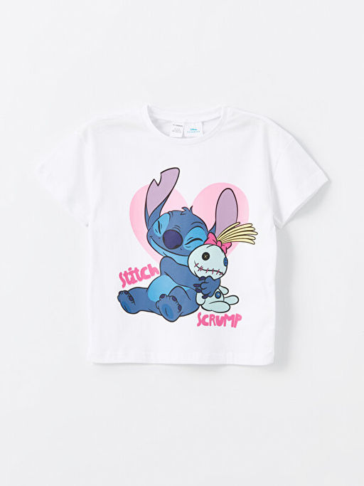 Bisiklet Yaka K?sa Kollu Stitch Bask?l? K?z Bebek Ti??rt ve Tayt 2li Tak?m - Waikiki фото 2