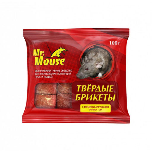Приманка "Mr.Mouse" против крыс и мышей, парафин.брикет 100г