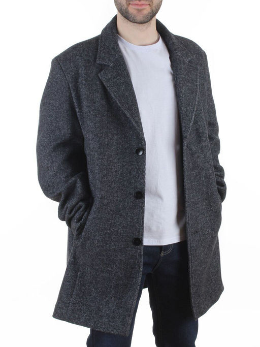 475637475 DK. GRAY Пальто Френч демисезонное мужское (65% шерсть, 35% акрил)