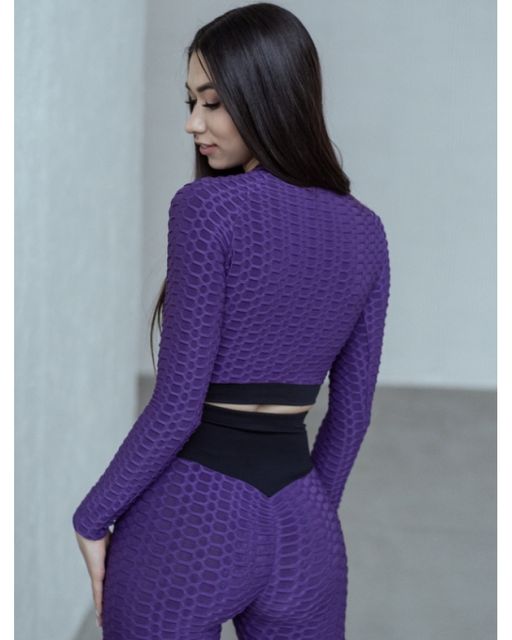 Рашгард укороченный Texture фиолетовый