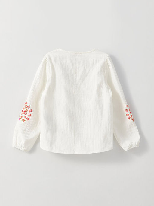 Bisiklet Yaka Nak??l? Uzun Kollu K?z ?ocuk G?mlek - Waikiki фото 2