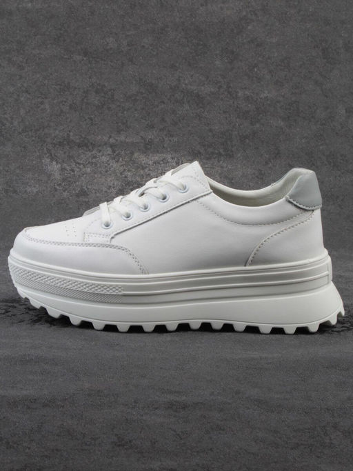 03-YC282-1 WHITE Кроссовки женские (натуральная кожа)