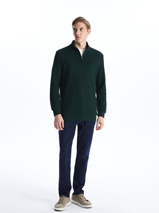Dik Yaka Erkek Sweatshirt
